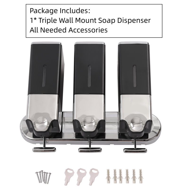 Latitude Run® Triple Wall Mount Shower Pump Soap Dispenser & Reviews